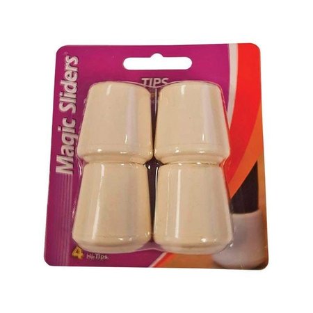 MAGIC SLIDERS Magic Sliders 5954417 Rubber Round Leg Tip; White - 1 in. - 4 Per Pack - Case of 4 5954417